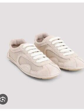 $1,190 PRADA Rete Opale Suede & Mesh Sneakers EU 37.5 US 7.5 NWT